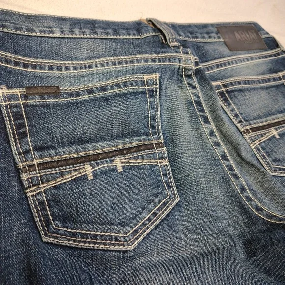 Ariat M7 Rocker Jeans Mens 34x32 Stretch Slim Fit Straight Coltrane Medium Wash - Picture 5 of 14